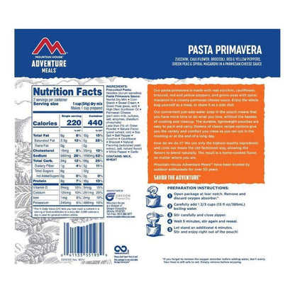 Mountain House Pasta Primavera-Food - Backpacking-Appalachian Outfitters