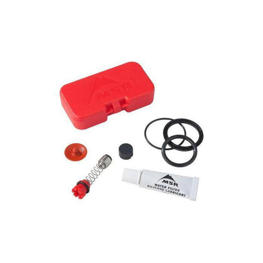 Red MSR Guardian Purifier Maintenance Kit components laid out on a white background.