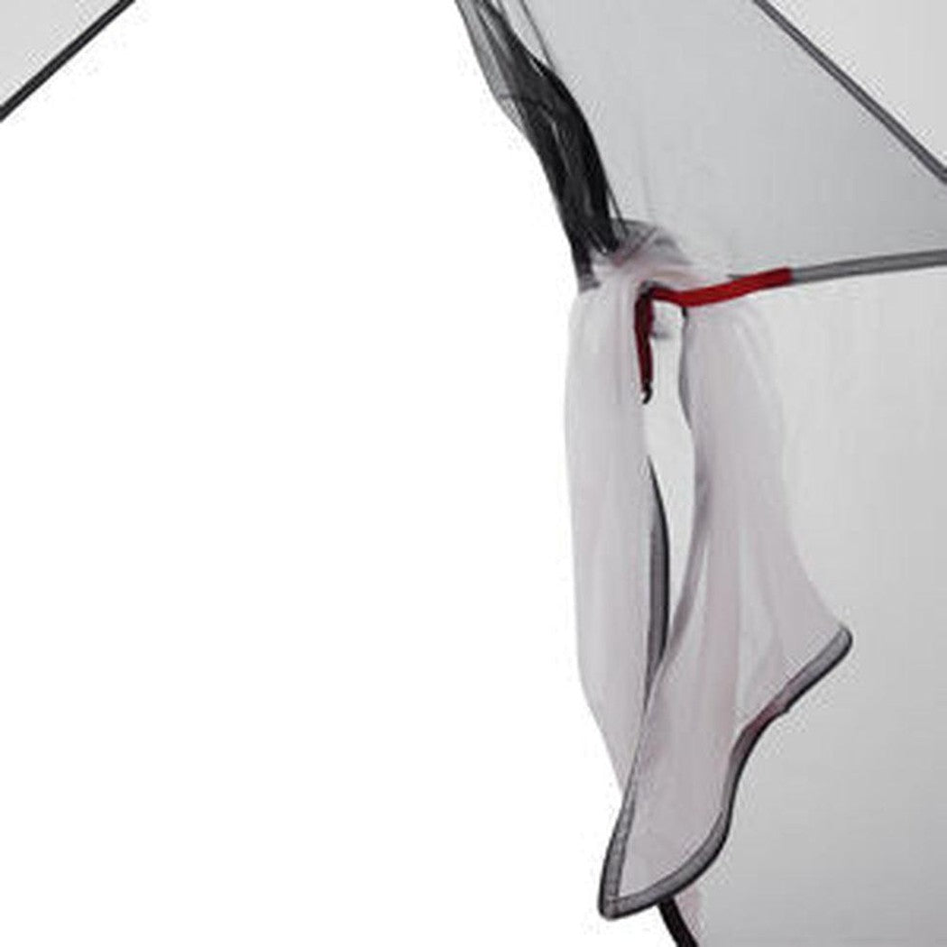 The MSR Hubba Hubba 2 Tent V9 shows the mesh door and red zipper detail against a white background.