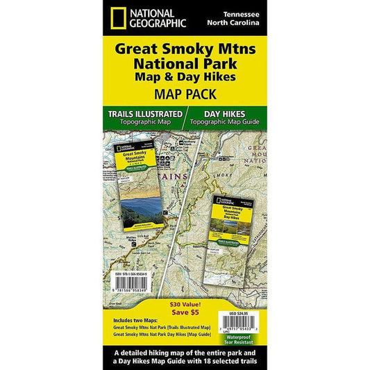 National Geographic Great Smoky Mountains Day Hikes & National Park Map [Map Pack Bundle]-Books - Maps-Appalachian Outfitters