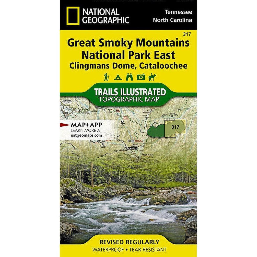 National Geographic Great Smoky Mountains National Park East: Clingmans Dome, Cataloochee Map-Books - Maps-Appalachian Outfitters