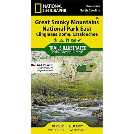 National Geographic Great Smoky Mountains National Park East: Clingmans Dome, Cataloochee Map-Books - Maps-Appalachian Outfitters