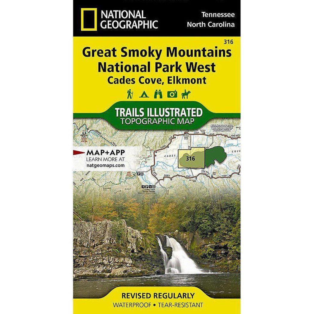 National Geographic Great Smoky Mountains National Park West: Cades Cove, Elkmont Map-Books - Maps-Appalachian Outfitters