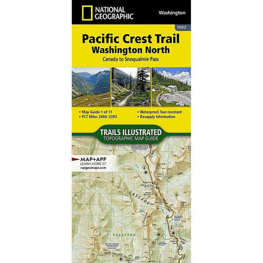 National Geographic Pacific Crest Trail: Washington North Map [Canada to Snoqualmie Pass]-Books - Maps-Appalachian Outfitters