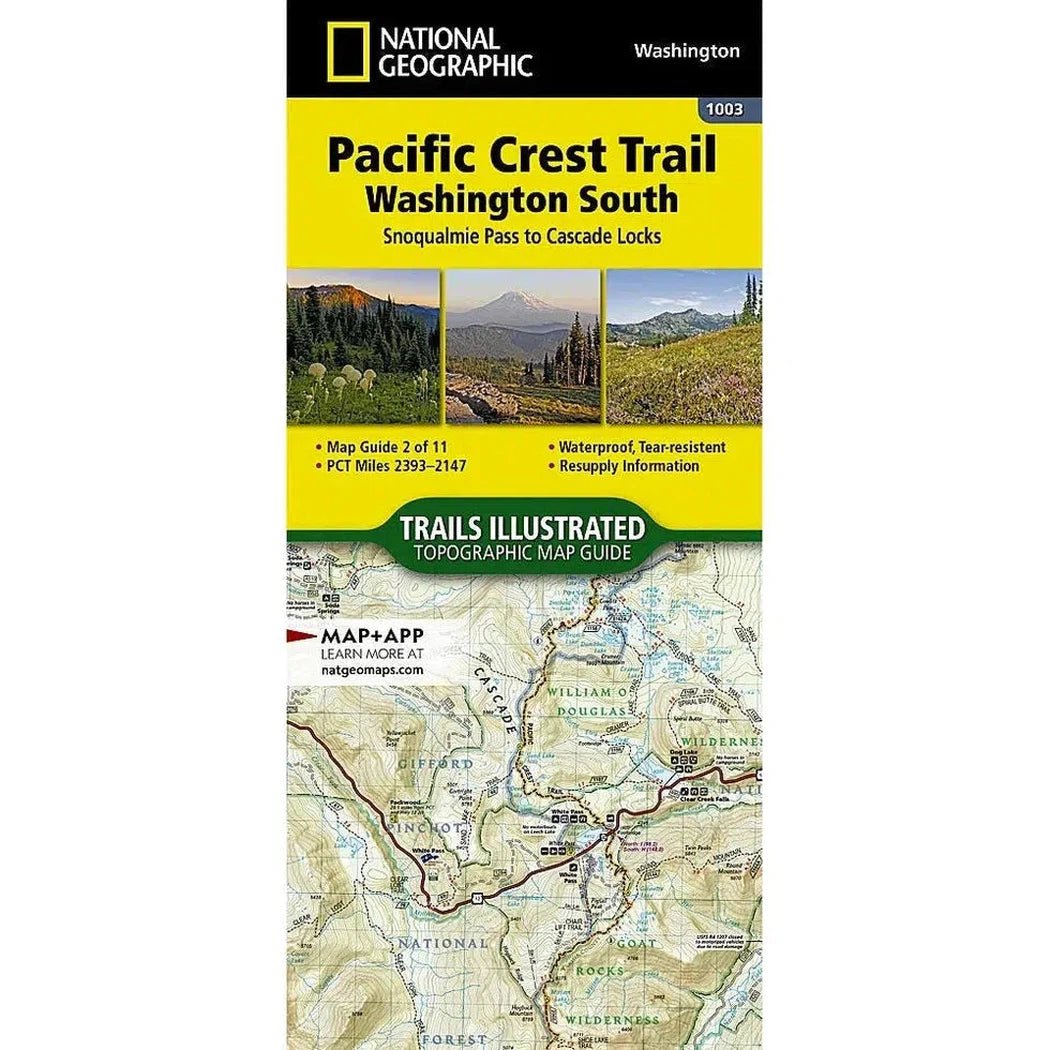 National Geographic Pacific Crest Trail: Washington South Map [Snoqualmie Pass to Cascade Locks]-Books - Maps-Appalachian Outfitters