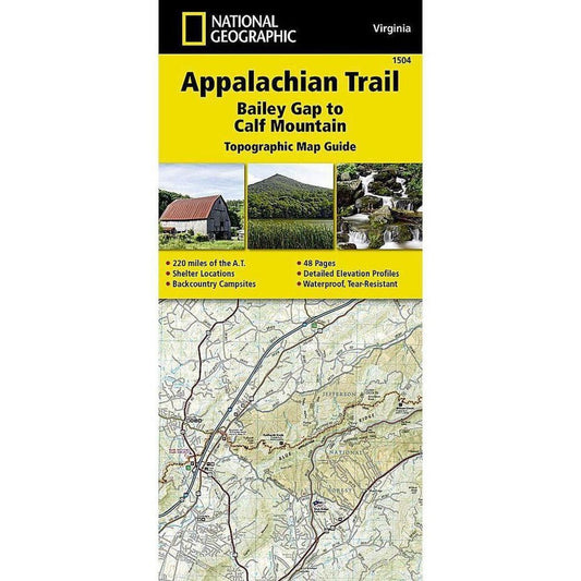 National Geographic Trails Illustrated Appalachian Trail: Bailey Gap to Calf Mountain Map [Virginia]-Books - Maps-Appalachian Outfitters