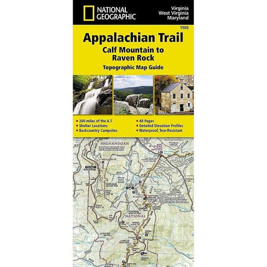 National Geographic Trails Illustrated Appalachian Trail: Calf Mountain to Raven Rock Map [Virginia, West Virginia, Maryland]-Books - Maps-Appalachian Outfitters