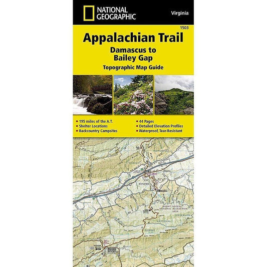 National Geographic Trails Illustrated Appalachian Trail: Damascus to Bailey Gap Map [Virginia]-Books - Maps-Appalachian Outfitters