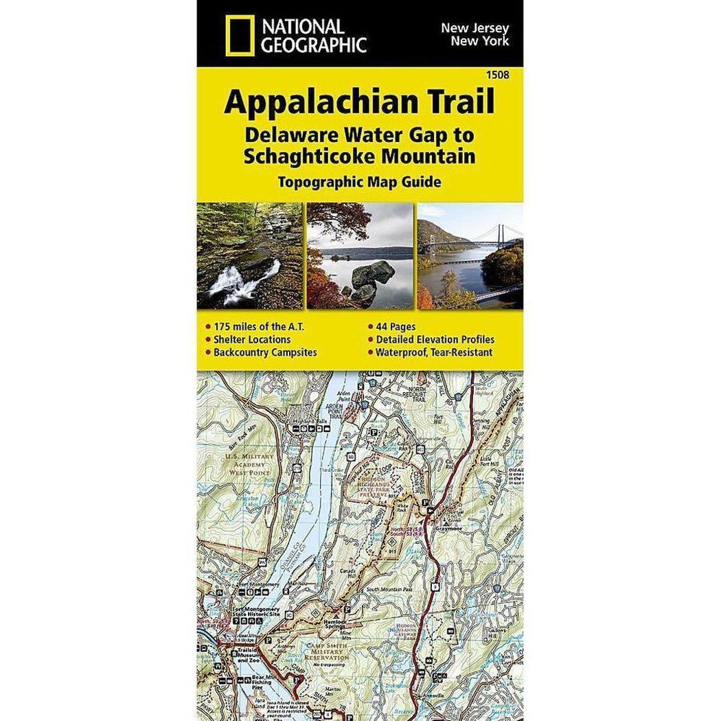 National Geographic Appalachian Trail map showing topographic details and scenic images on the cover.