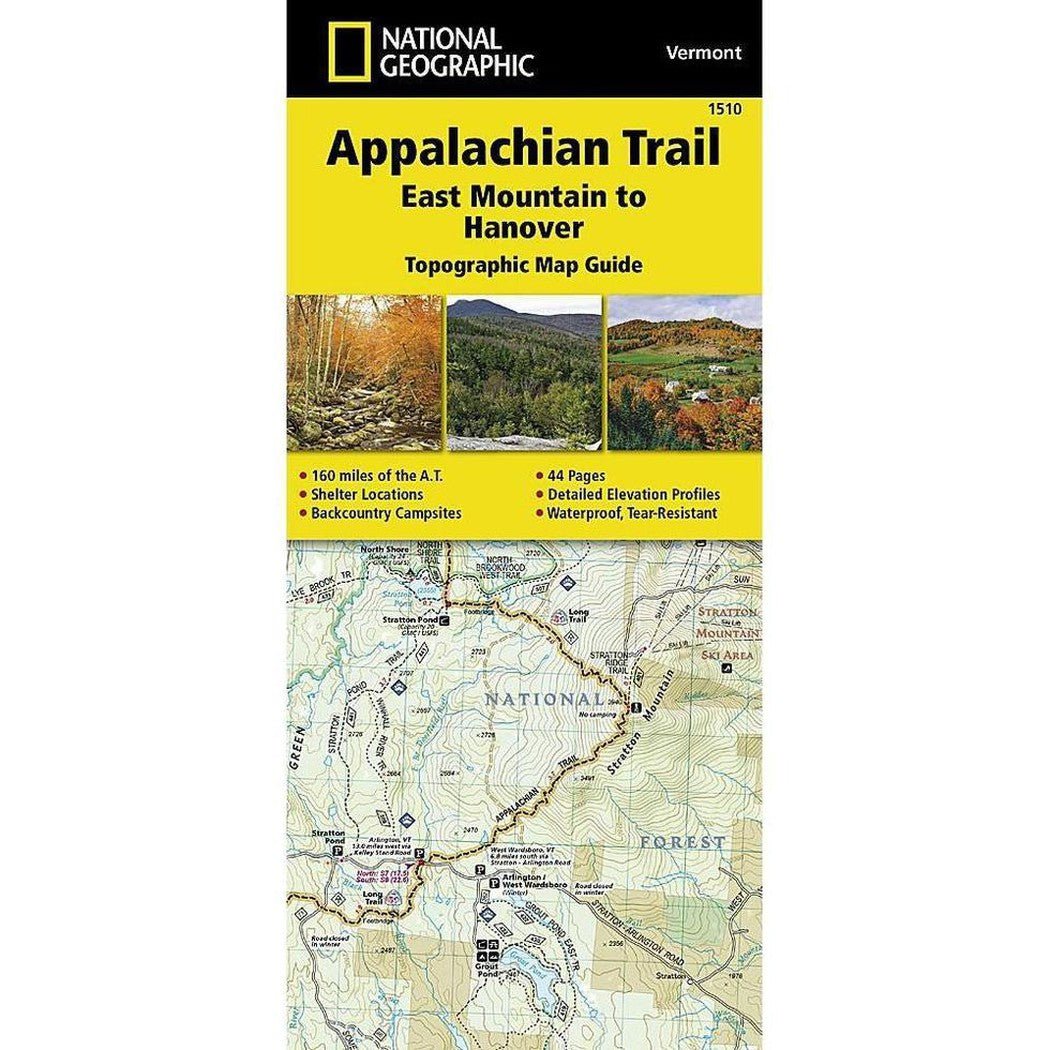 National Geographic Trails Illustrated Appalachian Trail: East Mountain to Hanover Map [Vermont]-Books - Maps-Appalachian Outfitters