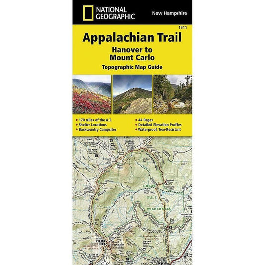 National Geographic Trails Illustrated Appalachian Trail: Hanover to Mount Carlo Map [New Hampshire]-Books - Maps-Appalachian Outfitters