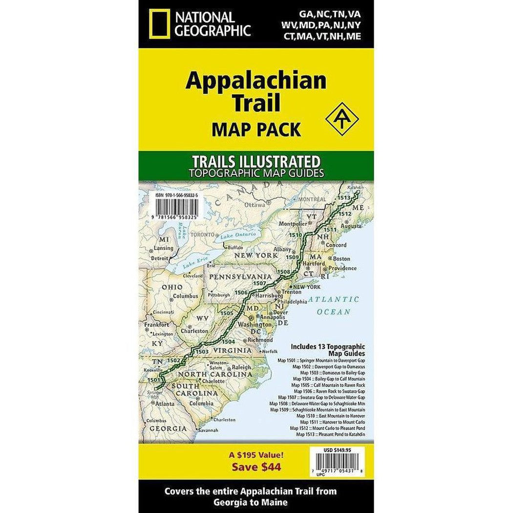 National Geographic Trails Illustrated Appalachian Trail Map Pack-Books - Maps-Appalachian Outfitters