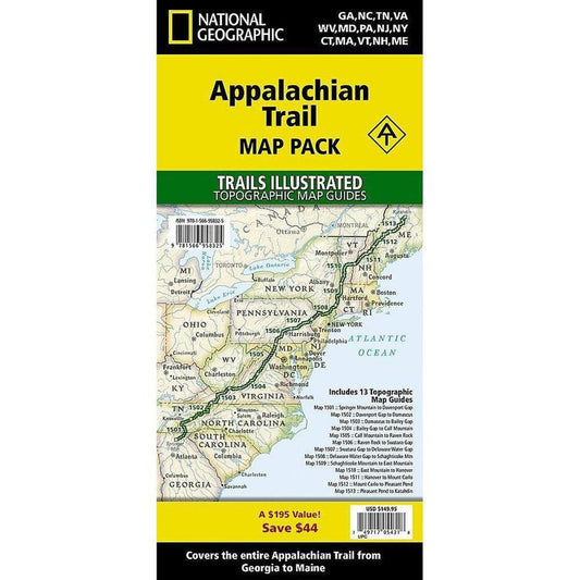 National Geographic Trails Illustrated Appalachian Trail Map Pack-Books - Maps-Appalachian Outfitters