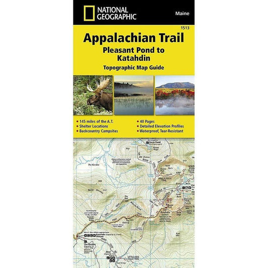 National Geographic Trails Illustrated Appalachian Trail: Pleasant Pond to Katahdin Map [Maine]-Books - Maps-Appalachian Outfitters