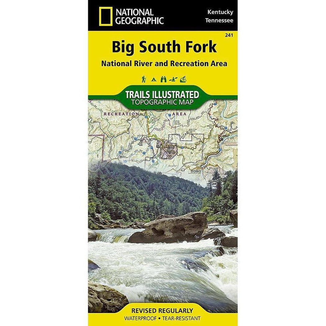 National Geographic Big South Fork National River and Recreation Area Trails Illustrated topographic map showing a river and forest landscape.