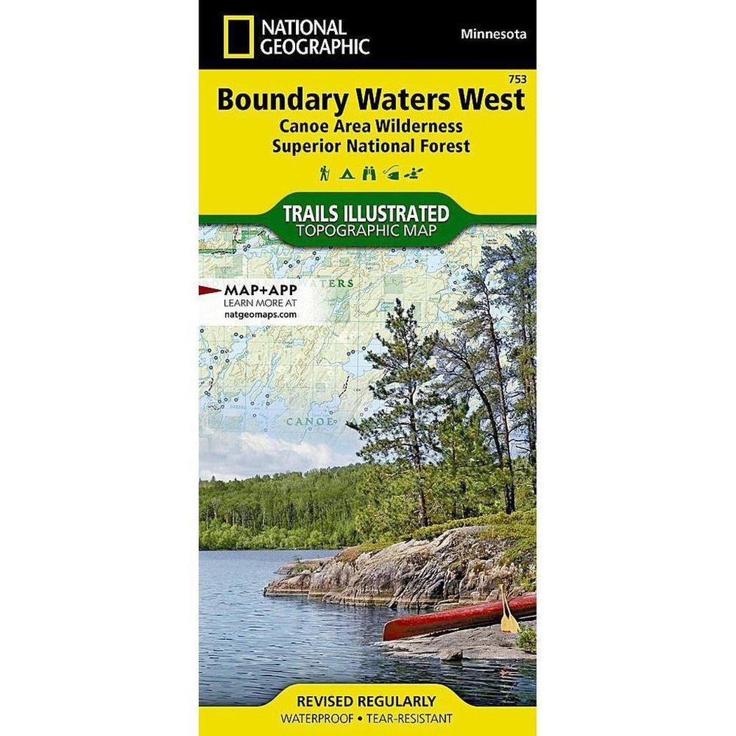 National Geographic Trails Illustrated Boundary Waters West Map [Canoe Area Wilderness, Superior National Forest]-Books - Maps-Appalachian Outfitters