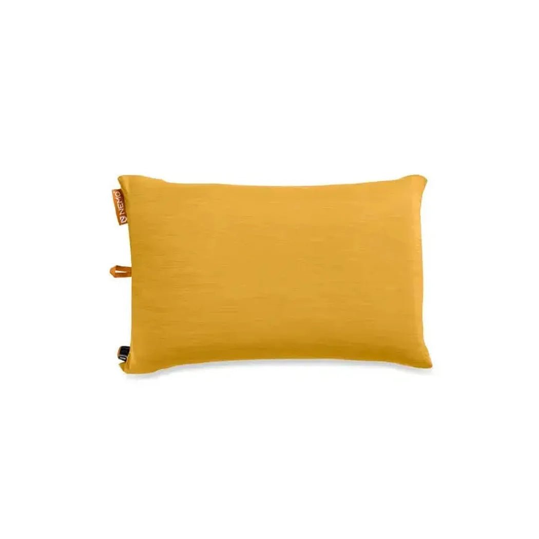 A front view of the NEMO Fillo Backpacking & Camping Pillow in Black Pearl against a white background.