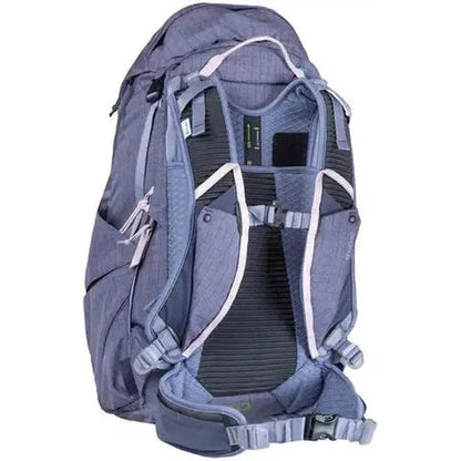 Back view of the NEMO Resolve Womens 35L Endless Promise backpack in Blue Granite showing padded shoulder straps and a white background.