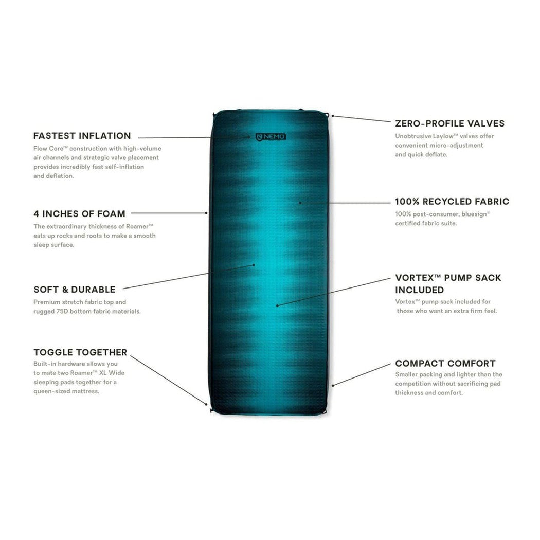 NEMO Roamer Self-Inflating Mattress-Camping - Sleeping Pads - Pads-Appalachian Outfitters