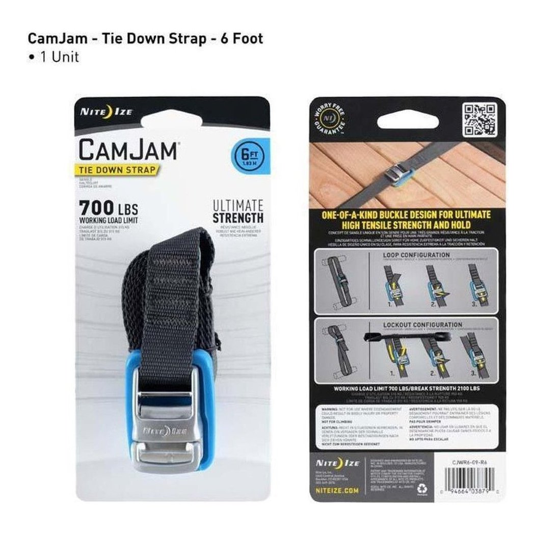 Nite Ize CamJam Tie Down Straps-Paddle Sports - Transport & Storage-6ft-Single-Appalachian Outfitters