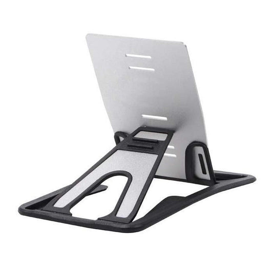 A silver and black Nite Ize QuikStand Mobile Device Stand is shown from a side angle against a white background.