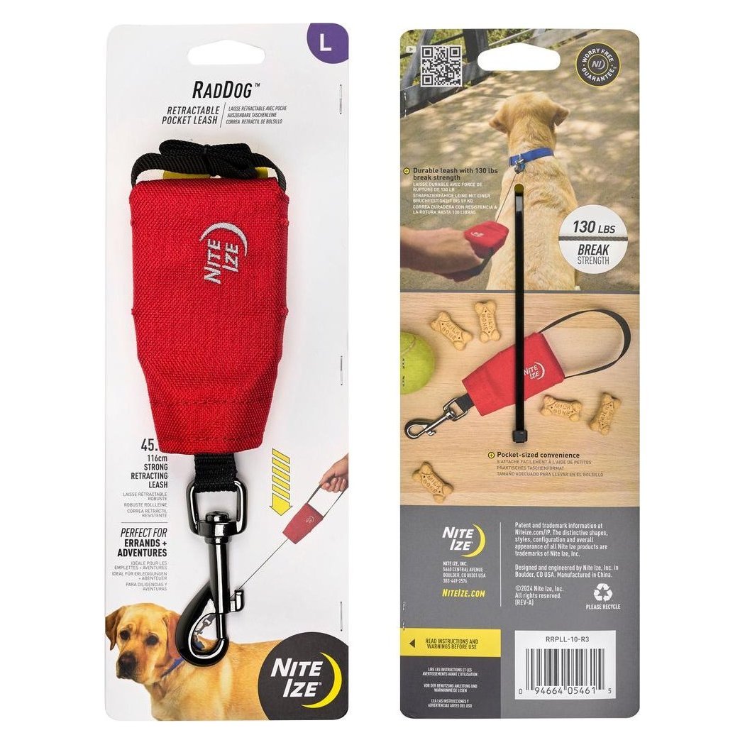Nite Ize RadDog Retractable Pocket Leash-Pets - Safety - Lights-Large-Appalachian Outfitters