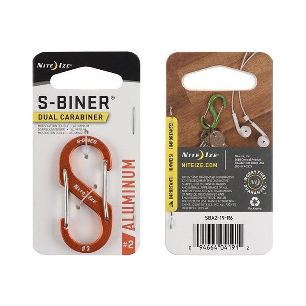 Nite Ize S-Biner Aluminum Dual Carabiner #2-Camping - Accessories-Orange-Appalachian Outfitters