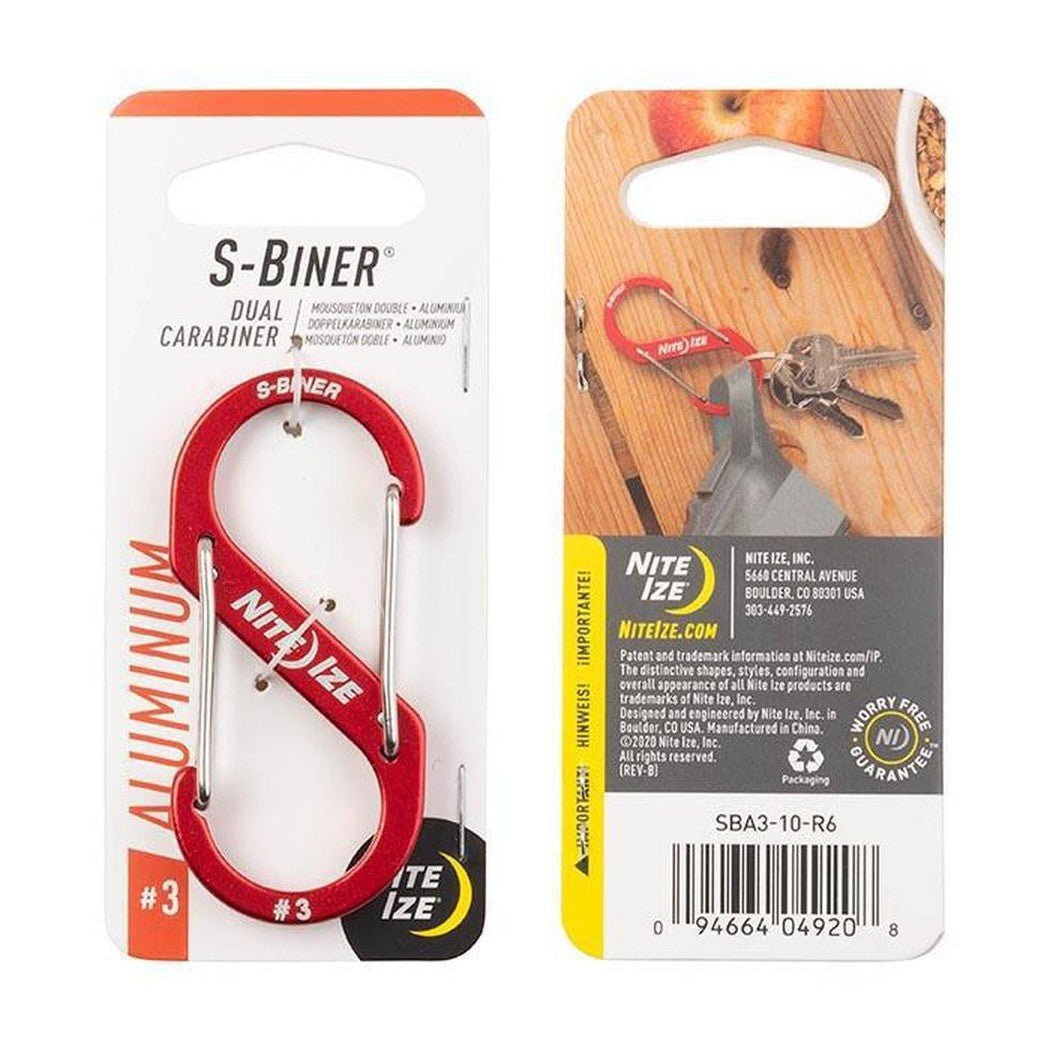 Nite Ize S-Biner Aluminum Dual Carabiner #3-Camping - Accessories-Red-Appalachian Outfitters