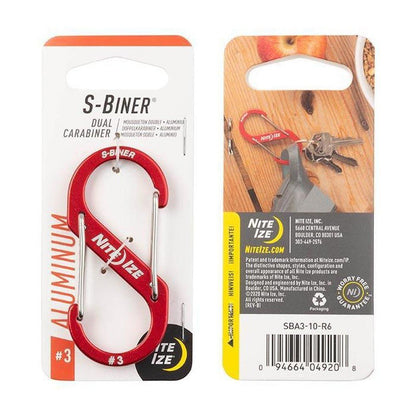 Nite Ize S-Biner Aluminum Dual Carabiner #3-Camping - Accessories-Red-Appalachian Outfitters