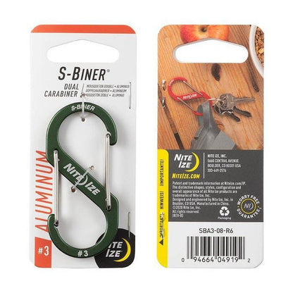 Nite Ize S-Biner Aluminum Dual Carabiner #3-Camping - Accessories-Olive-Appalachian Outfitters