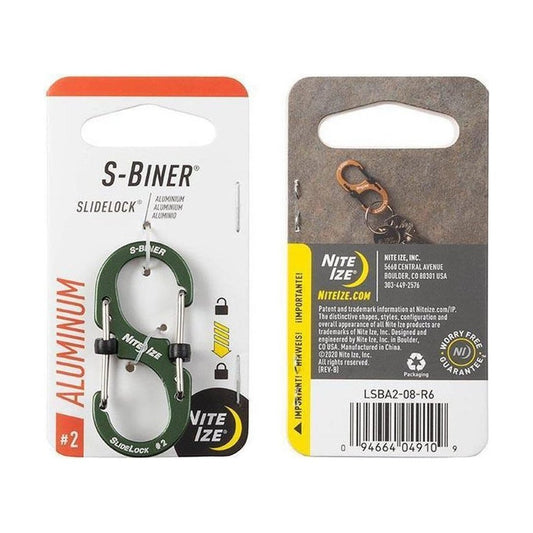 Nite Ize S-Biner Slidelock Aluminum #2-Camping - Accessories-Olive-Appalachian Outfitters