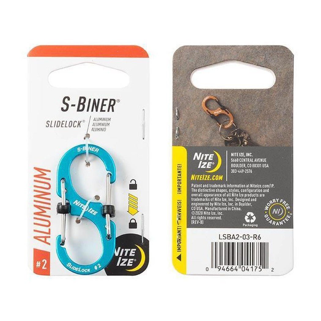 Nite Ize S-Biner Slidelock Aluminum #2-Camping - Accessories-Blue-Appalachian Outfitters