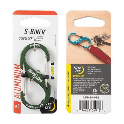 Nite Ize S-Biner Slidelock Aluminum #3-Camping - Accessories-Olive-Appalachian Outfitters