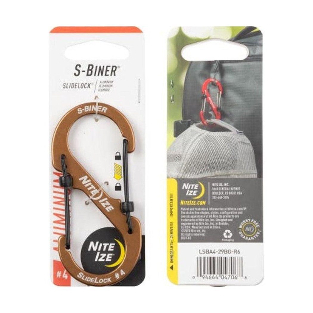 Nite Ize S-Biner Slidelock Aluminum #3-Camping - Accessories-Coyote-Appalachian Outfitters