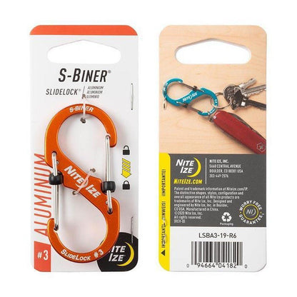 Nite Ize S-Biner Slidelock Aluminum #3-Camping - Accessories-Orange-Appalachian Outfitters