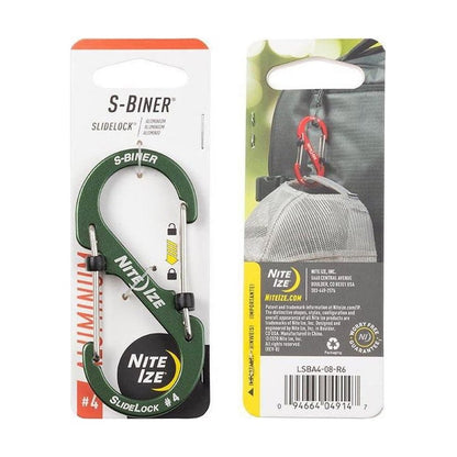Nite Ize S-Biner Slidelock Aluminum #4-Camping - Accessories-Olive-Appalachian Outfitters
