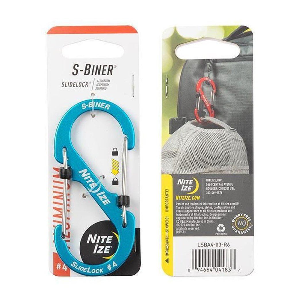 Nite Ize S-Biner Slidelock Aluminum #4-Camping - Accessories-Blue-Appalachian Outfitters