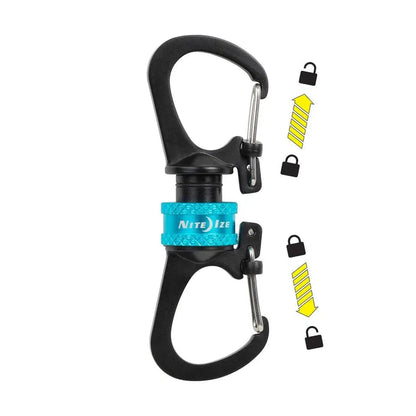 Nite Ize SlideLock 360 Magnetic Locking Dual Carabiner-Camping - Accessories-Appalachian Outfitters