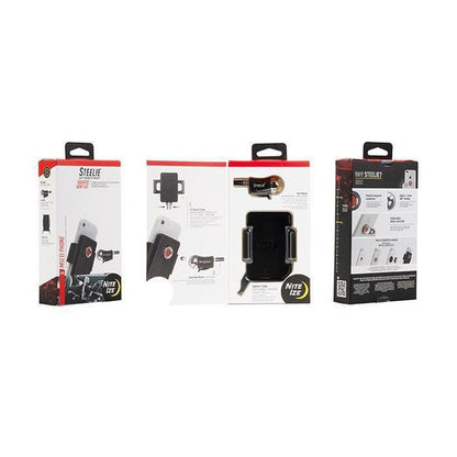 Three boxes of the Nite Ize Steelie Squeeze Vent Kit are displayed side by side against a white background.