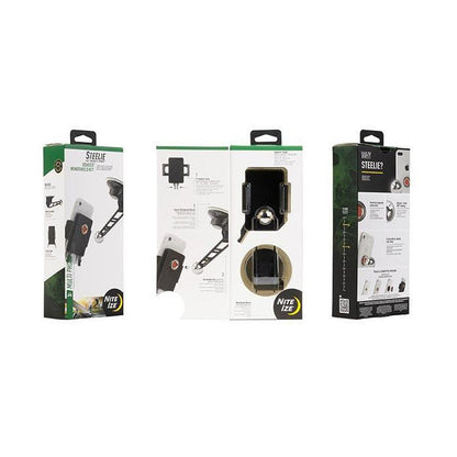 Three boxes of the Nite Ize Steelie Squeeze Windshield Kit are displayed against a white background.