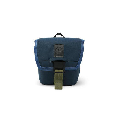 The Nocs Provisions Field Issue 32 Pouch in Charcoal is shown from the front with a black buckle and olive green strap against a white background.