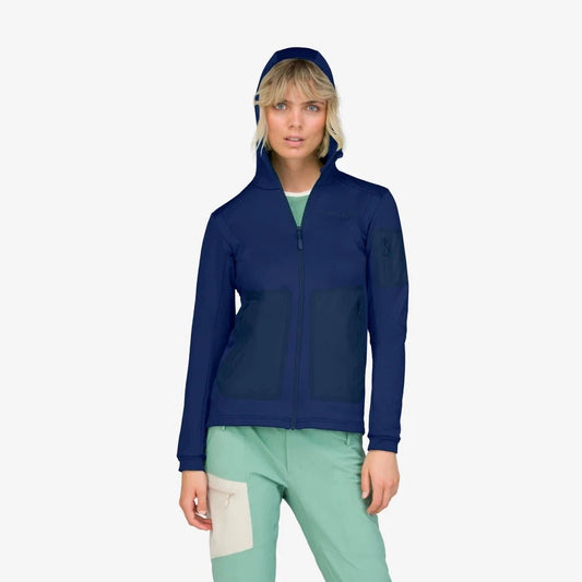 Norrona Women's Falketind Warm 2 Stretch Hood-Women's - Clothing - Jackets & Vests-Indigo Night-S-Appalachian Outfitters