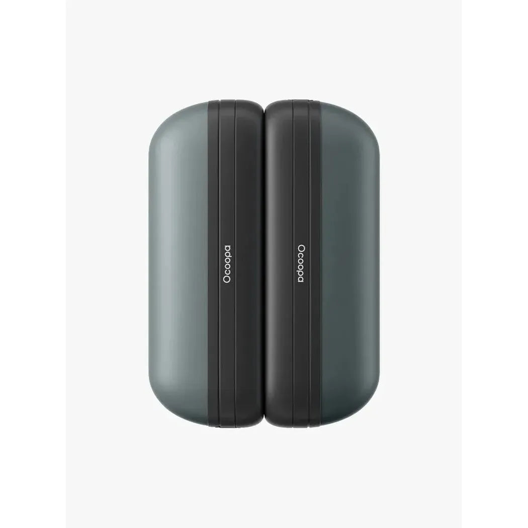 Two charcoal Ocoopa UT2S Mini Hand Warmers side by side against a white background.