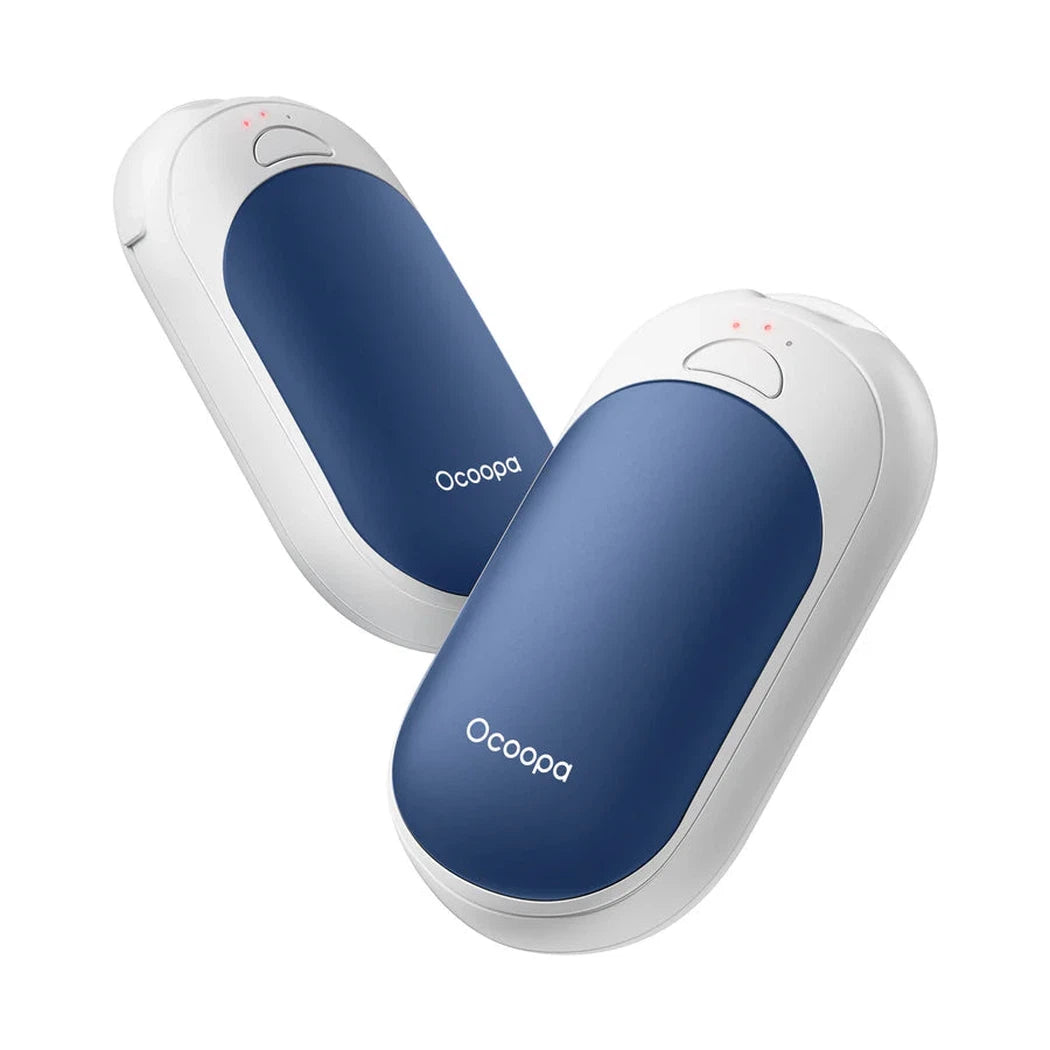 Two Ocoopa UT3 Lite hand warmers in black/ black are shown from a side angle against a white background.