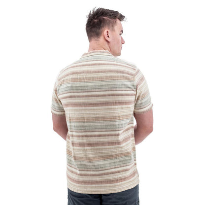 Back view of the Old Ranch Men's Ayden Shirt in Clove showing the striped pattern on a white background.