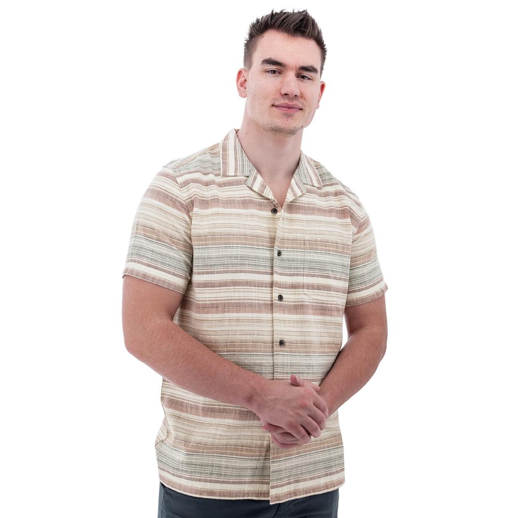 A front view of the Old Ranch Men's Ayden Shirt in Clove on a model against a white background.