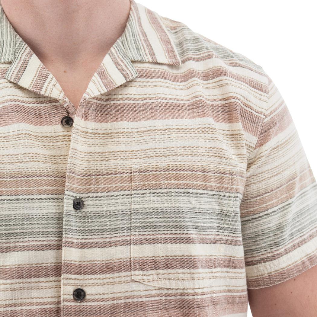 A close-up of the Old Ranch Men's Ayden Shirt in Clove, showing the button-front design and chest pocket against a plain white background.