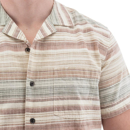 A close-up of the Old Ranch Men's Ayden Shirt in Clove, showing the button-front design and chest pocket against a plain white background.