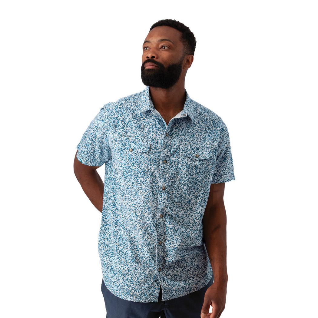 Old Ranch Men's Liam Print Shirt-Men's - Clothing - Tops-Lake Blue-M-Appalachian Outfitters
