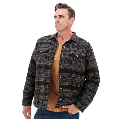 A front view of the Old Ranch Men's Maverick Jacket in Navy on a model with a white background.